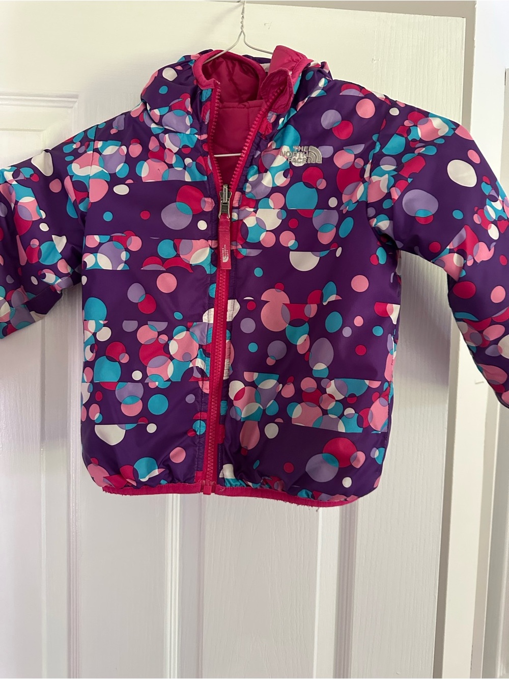 The North Face Girls' Purple Multicolor Bubble Puffer Jacket
